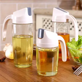 

Leakproof Olive Oil Vinegar Dispenser Bottle Automatic Cap Kitchen Spice Storage Jar Tools
