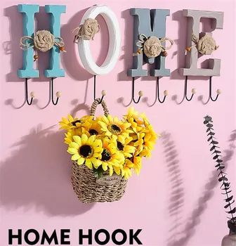 

[HHT] HOME LOVE Creative Letter Hook Wall Mount Coat Hat Hooks Entrance Door Rack Fitting Room Hanger Wall Home Decoration