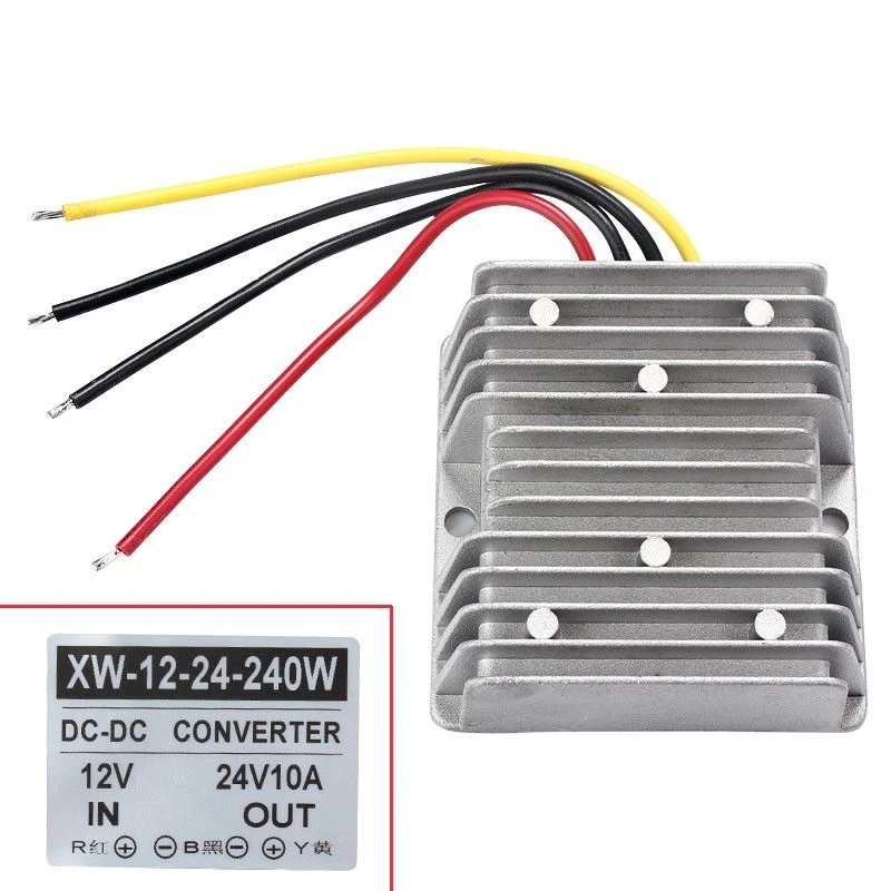 Водонепроницаемый 12 V-24 V DC-DC шаг вверх Питание конвертер 10A 240W