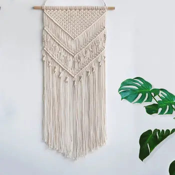 

Macrame Woven Wall Hanging Boho Chic Bohemian Home Geometric Art Decor Beautiful Apartment Dorm Room Decoration