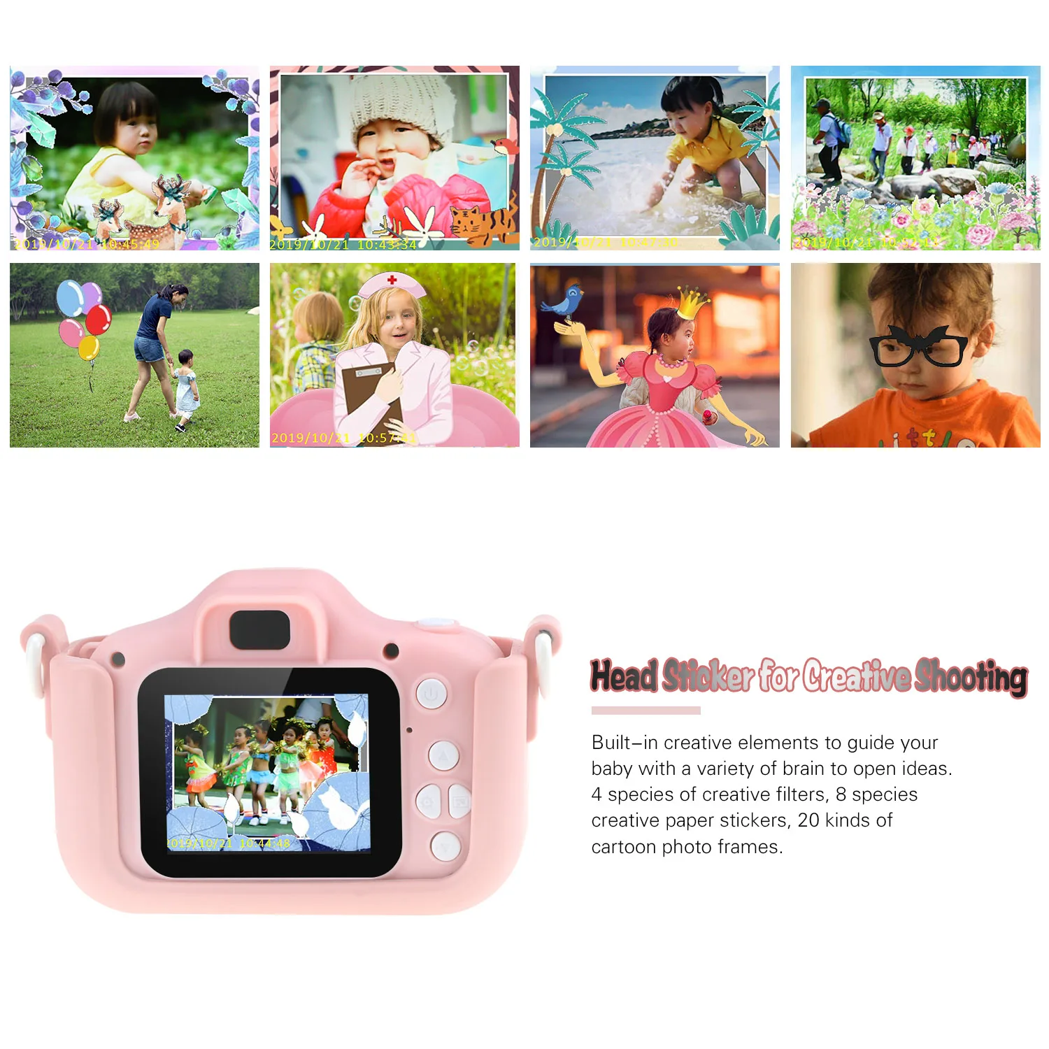 Детская цифровая камера 12MP 1080P видеокамеры HD мини видеокамера 32G карта памяти цветной экран для рождественского подарка