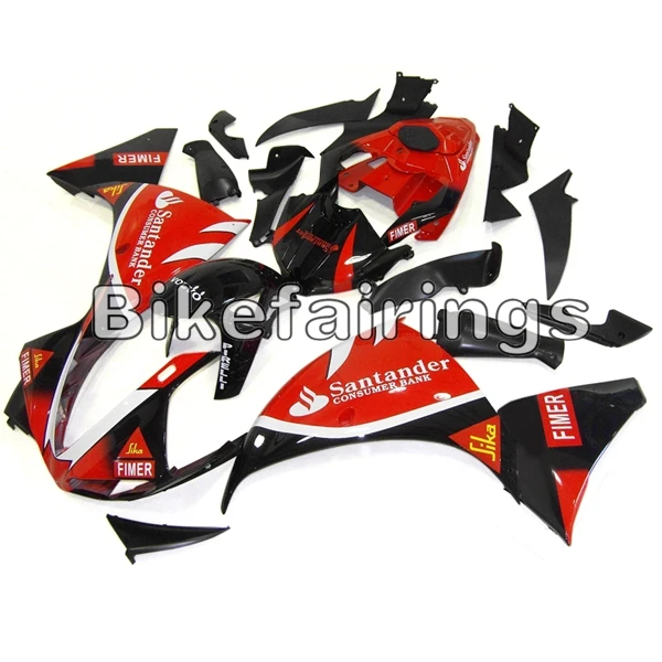 Для Yamaha 2009 2010 2011 YZF1000 R1 09-11 YZF R1 мотоцикл впрыска пластик Santander красный и черный обтекатель комплект