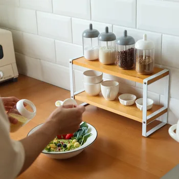 

Creative Dampproof Seasoning Boxes with Cover and Spoons Transparent Simple Design Nordic Style Kitchen Storage Boxes for Salt