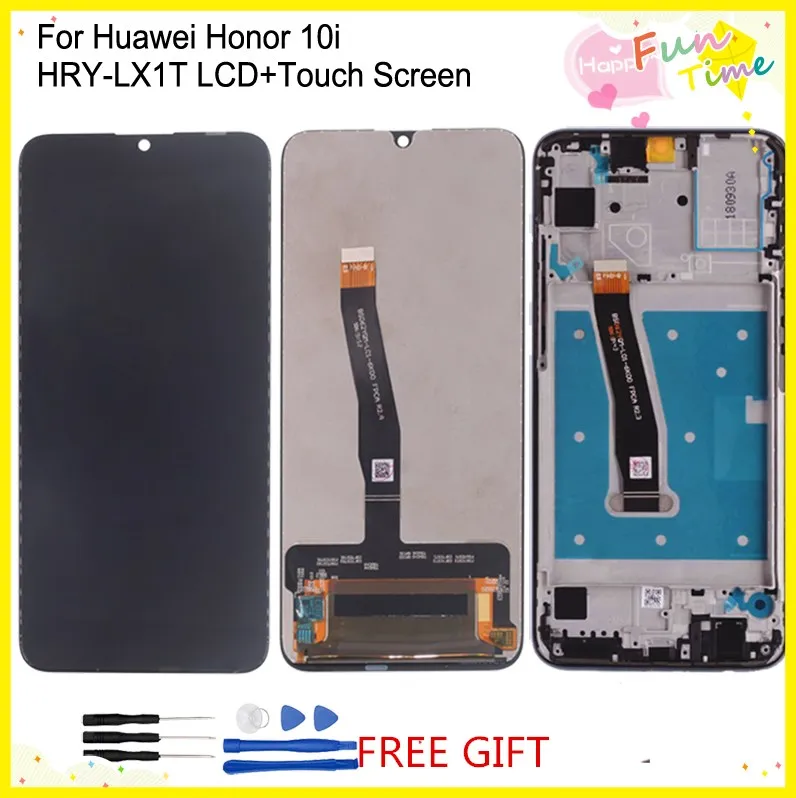 100% новый ЖК дисплей для Huawei Honor 10 Lite + сенсорный экран в сборе с рамкой honor lite 10i HRY LX1T