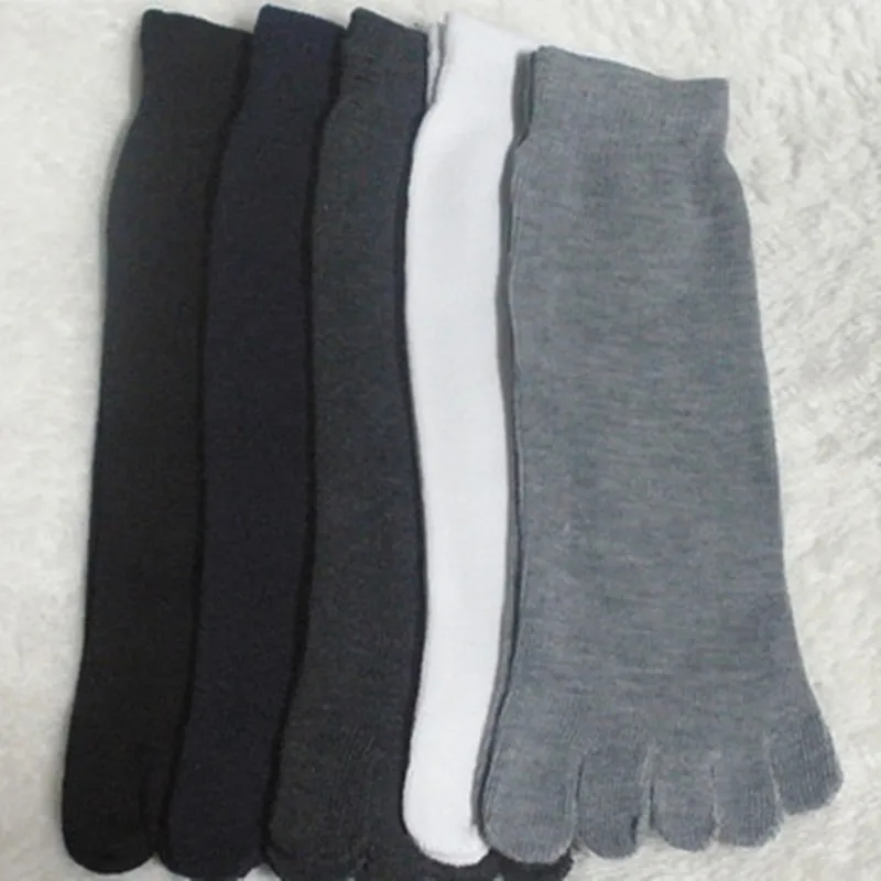 1 пара,, зимние хлопковые цветные эластичные носки, носки для фитнеса, Пилатеса, спортивные носки с пятью пальцами, подарки для мужчин