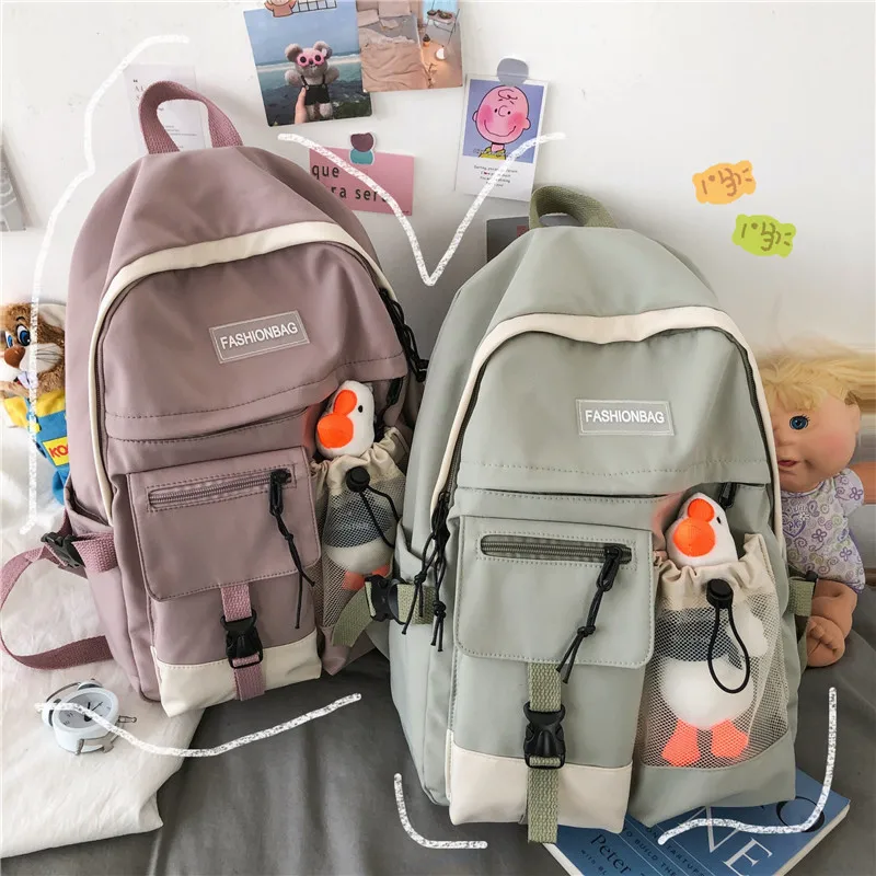 

Женский рюкзак, школьная сумка, Модный водонепроницаемый нейлоновый вместительный рюкзак, школьный рюкзак для девочек, дорожный рюкзак