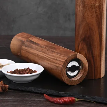 

Cylindrical Grinder Wood Pepper Mill Ceramic Core Manual Multi-purpose Spice Bottle Kitchen Tool