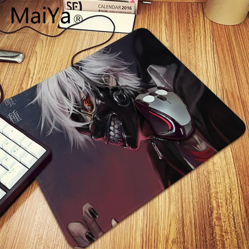 Lock Edge20x25cm MaiYa Tokyo Ghou японский аниме Натуральный каучук игровой коврик для мыши Настольный коврик скорость/контроль версия большой игровой коврик для мышки с Аниме Коврик для мыши - Цвет: Lock Edge20x25cm