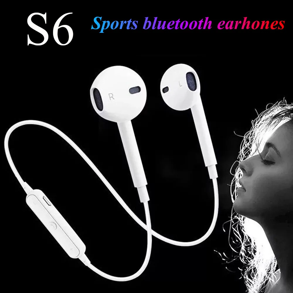 S6 Bluetooth наушники спортивные наушники беспроводные наушники спортивные наушники с микрофоном игровая гарнитура для iphone samsung
