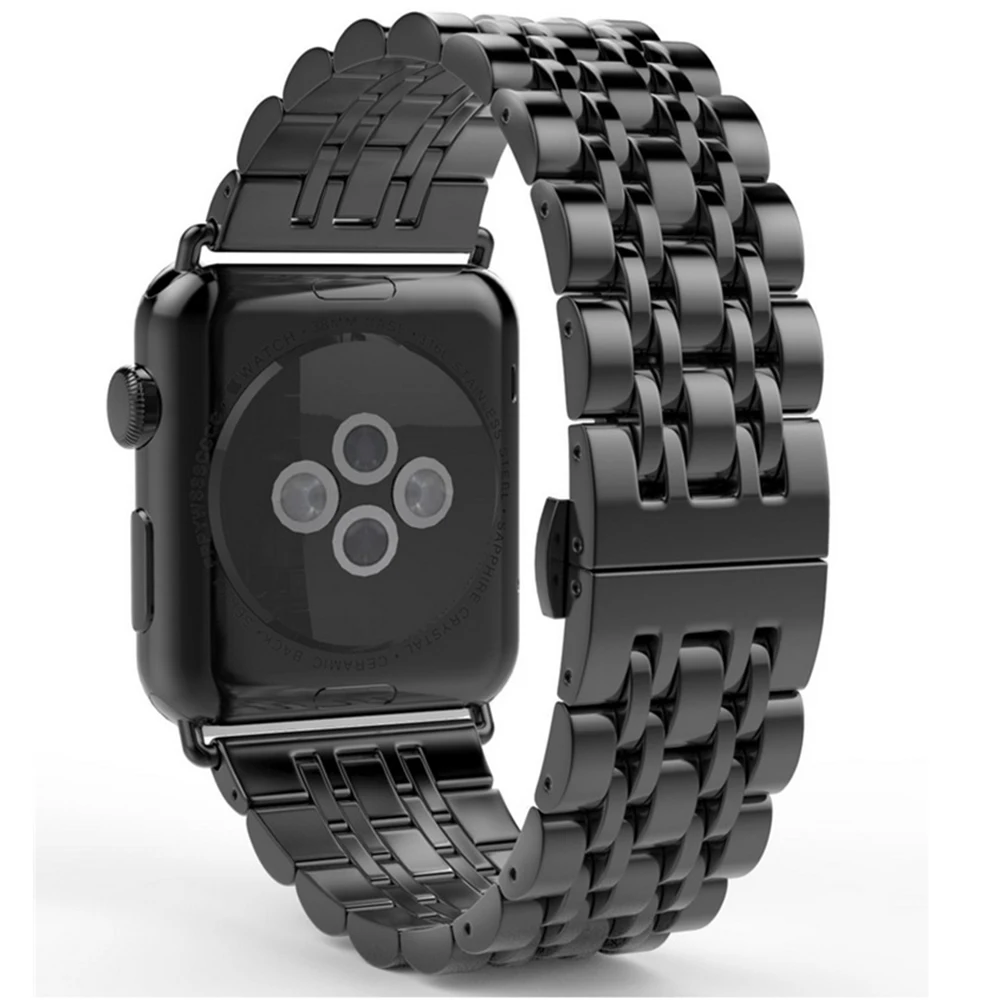 Ремешок из нержавеющей стали для Apple Watch Series 5 4 3 2 1 44 мм 40 мм сменный ремешок для iWatch ремешок 38 мм 42 мм металлический ремень