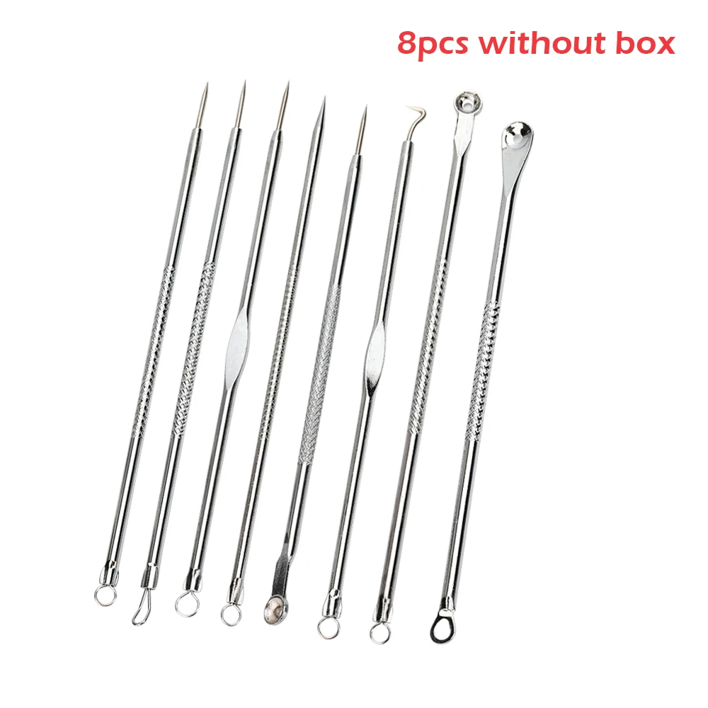 4/7/8pcs/lot Acne Removal Needle Blackhead Blemish Removers Needle For Face Care Facial Cleansing Blackhead Extraction Tool Set