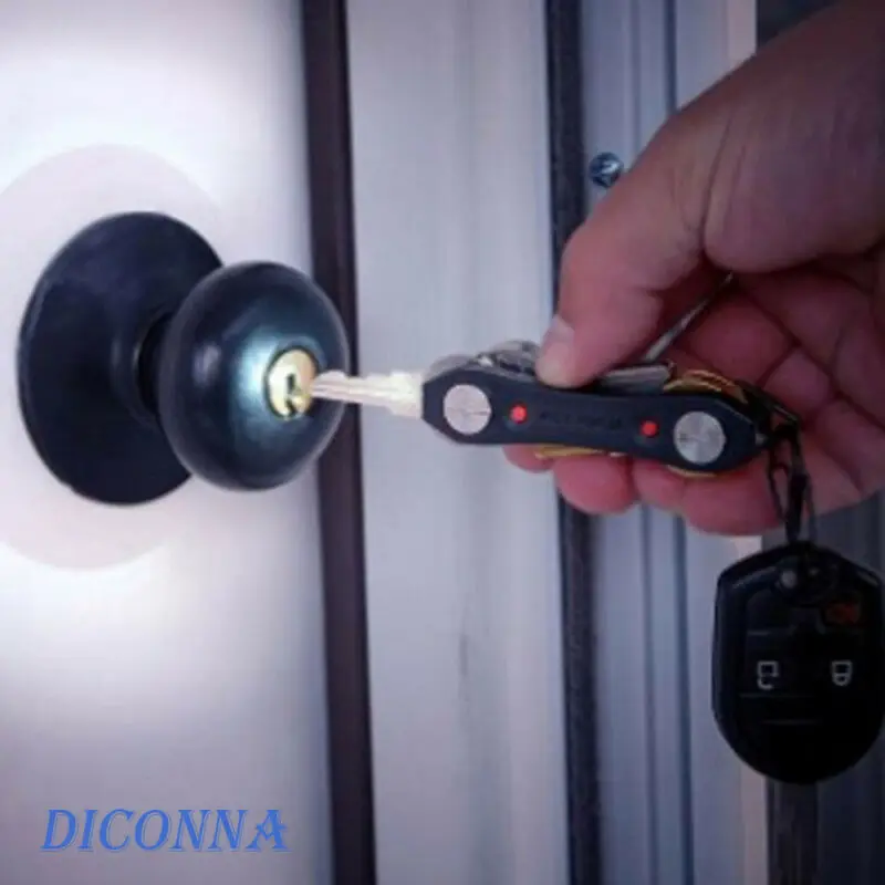 Multifunctional Key Chain Defense Flashlight Stick Key Foldable Keychain Organizer With LED Lights Bottle Opener Key Chain