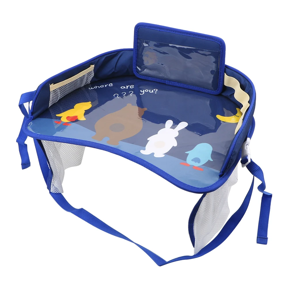Children's Car Tray Table with Cartoon Design - Waterproof Oxford Cloth, Universal Fit