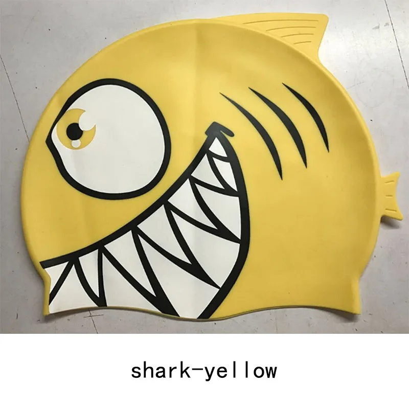 Swimming Cap Silicon Kids Children Boys Girls Baby Diving Swim Cap Hat Ear Protector Printing Silicone Waterproof Caps cute