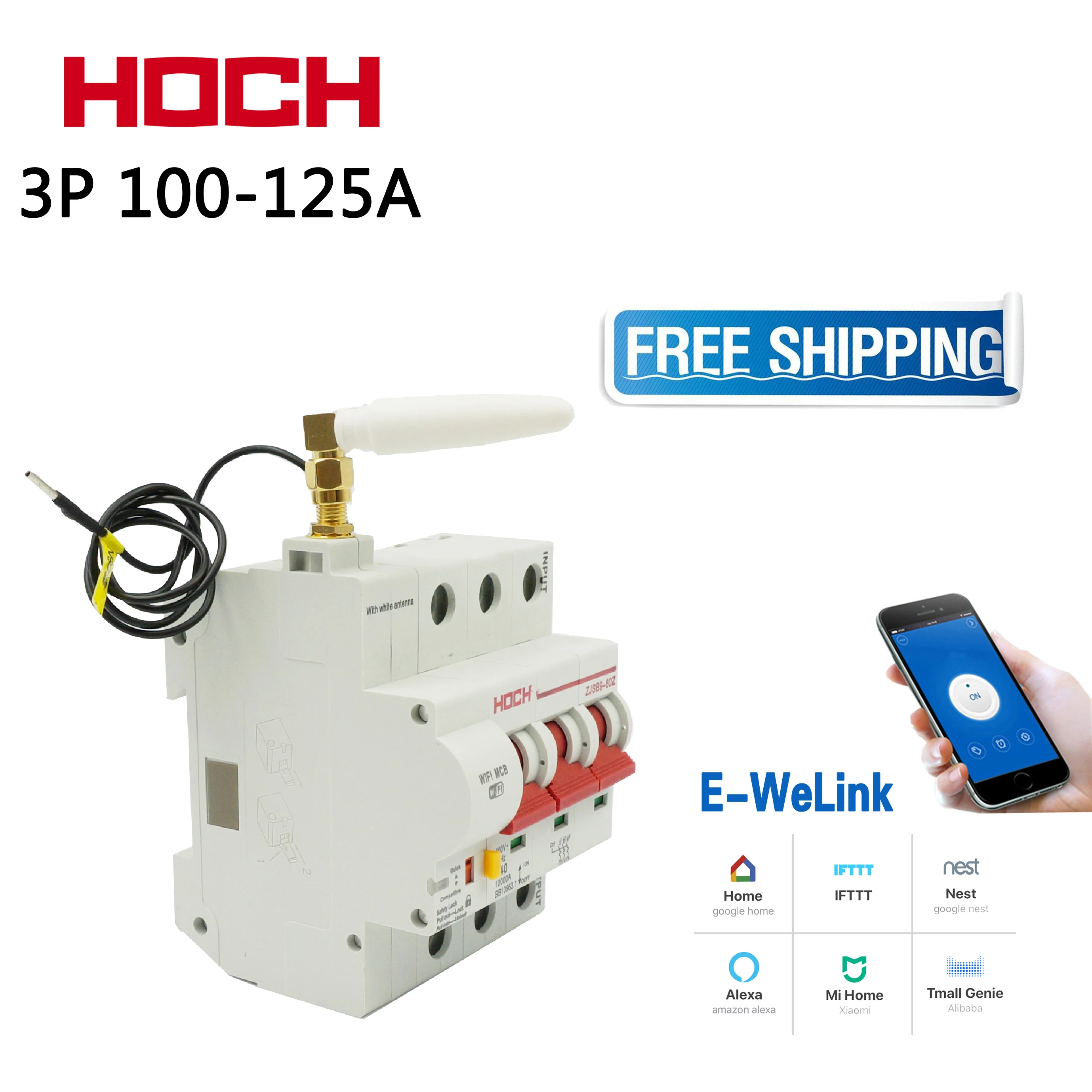 HOCH ZJSB9-80Z WIFI автоматический выключатель 3P ewelink пульт дистанционного управления