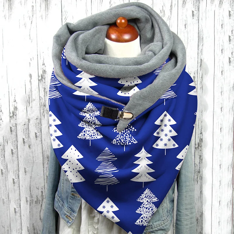 Men's and women's scarf scarf winter warm printing cartoon casual riding neckwear accessories Christmas bib bib