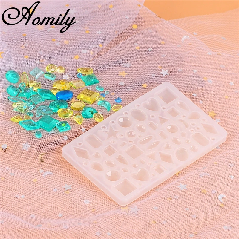Aomily DIY силиконовые ювелирные изделия формы ожерелье серьги драгоценные камни помадка форма для шоколадного торта Контейнер Кристалл Капли Смолы мыло формы