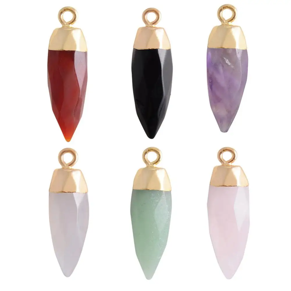 

Teardrop Water Drop Shape Pendant Healing Chakra Charm Beads Crystal Quartz Stone Gemstones Pendants for Necklace Jewelry