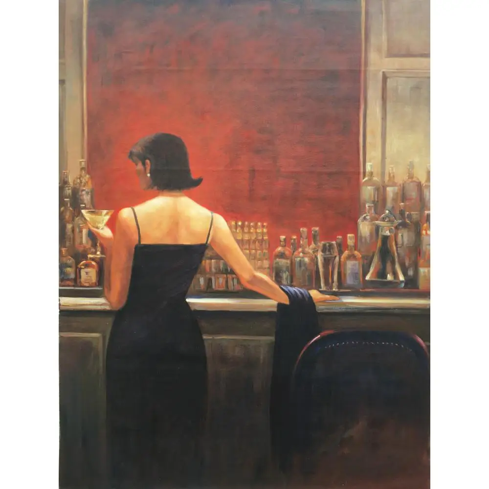 

Cheap Sale Canvas art handmade oil paintings for pub bar Evening Lounge sexy lady artwork picture for wall decor
