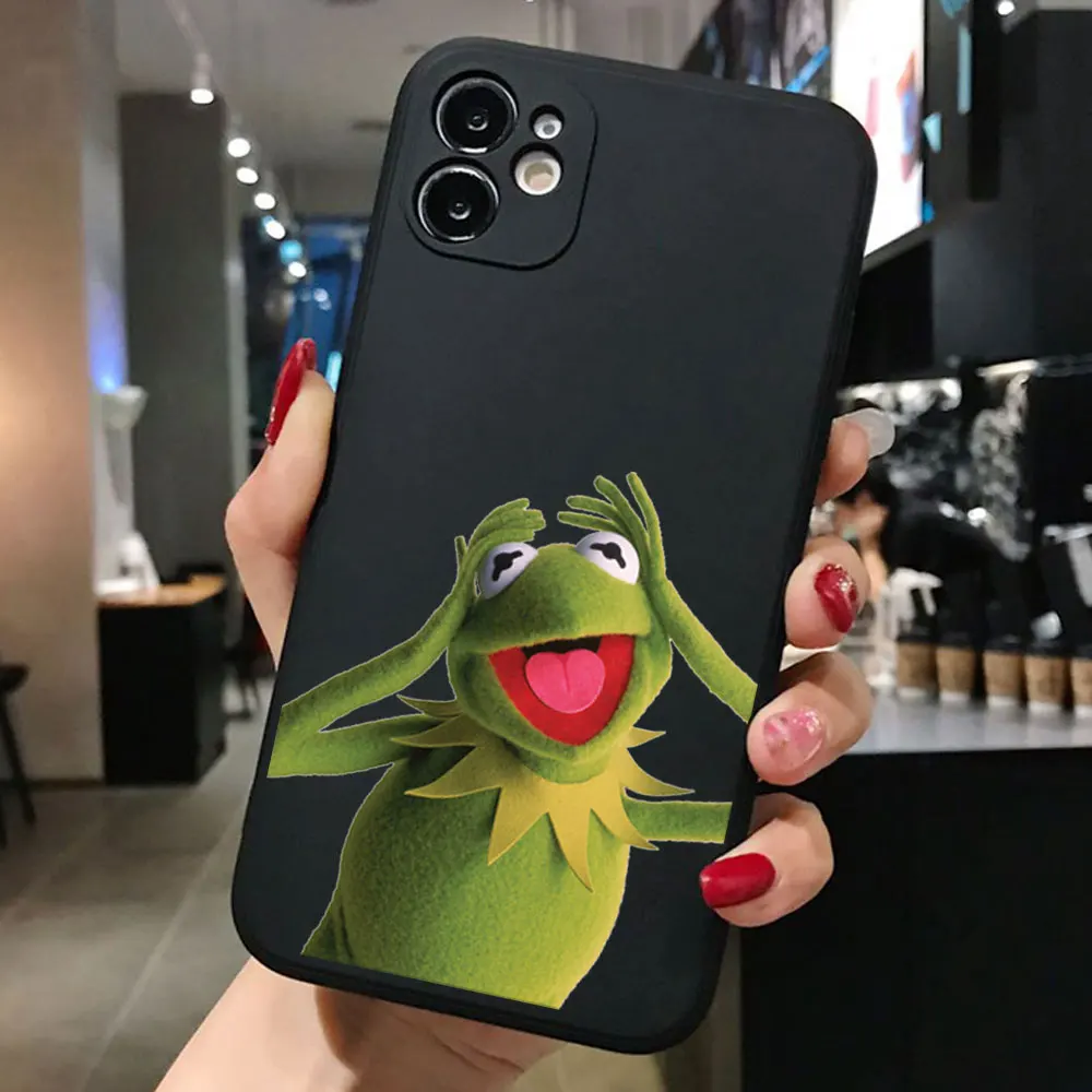 Funny Cute pet kermit The Frog Memes Phone Case For iPhone 13 pro 12 Pro 11 pro Max 6 6S 8 7 Plus X XR XS MAX TPU Silicone Cover