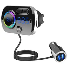 

5.0 Bluetooth-compatible FM Transmitter Dual USB Fast Charger MP3 Modulator Player Wireless Aux Audio Receiver Car Accessories