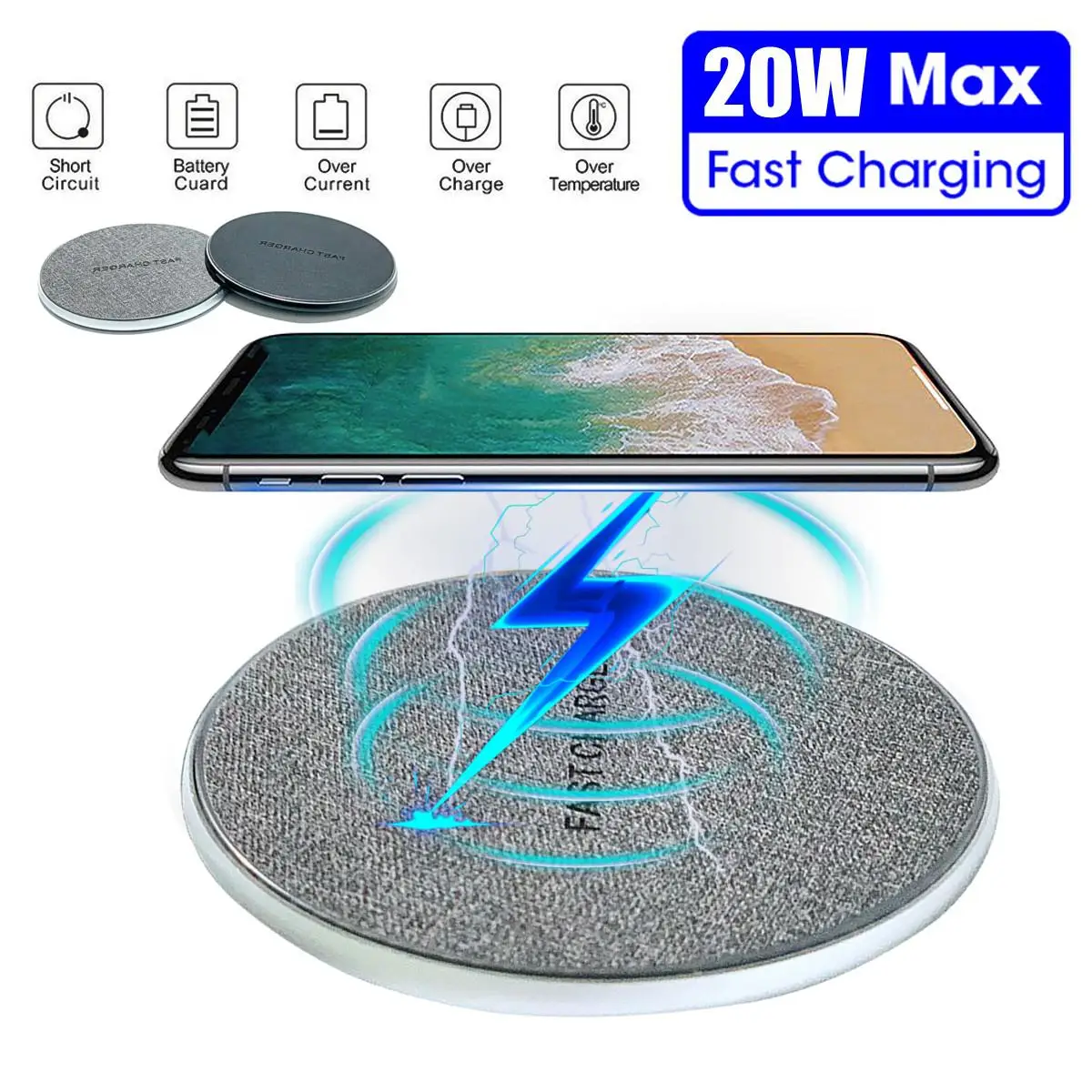 Newest 20W Qi Wireless Fast Quick Charger Charging Pad Bracket High Power Dock Station Desktop for Samsung Xiaomi Huawei