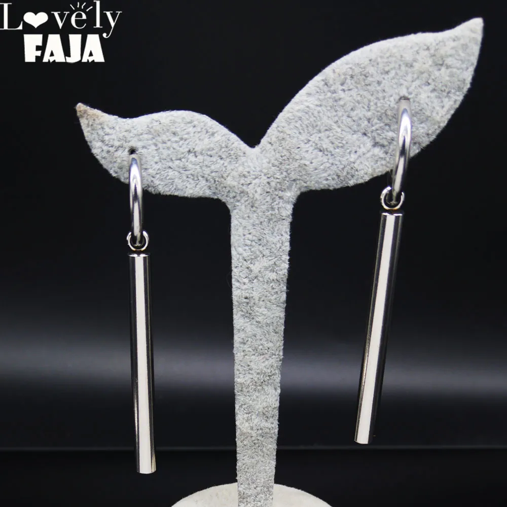 Женские круглые серьги aros largos moda E613021 Длинные из нержавеющей стали в стиле панк