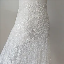 Новое вышитое бисером и блестками кружевное платье ручной работы, свадебное вечернее платье, ткань для шитья, Аксессуары для инструментов