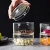 Small Containers with Lids, Glass Jars for Food, Can Overlap, Save Space Fridge Storage, Fruit Salad Fresh Bowl, Kitchen Items 2