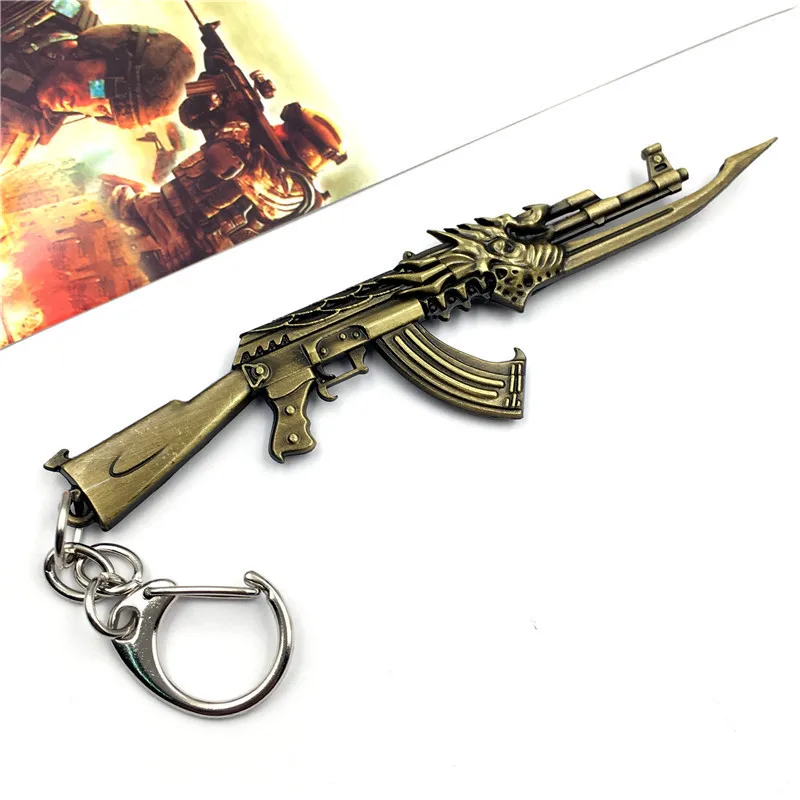 Новый Винтажный Золотой брелок с пистолетом Counter Strike для мужчин CS GO AK47 безделушки