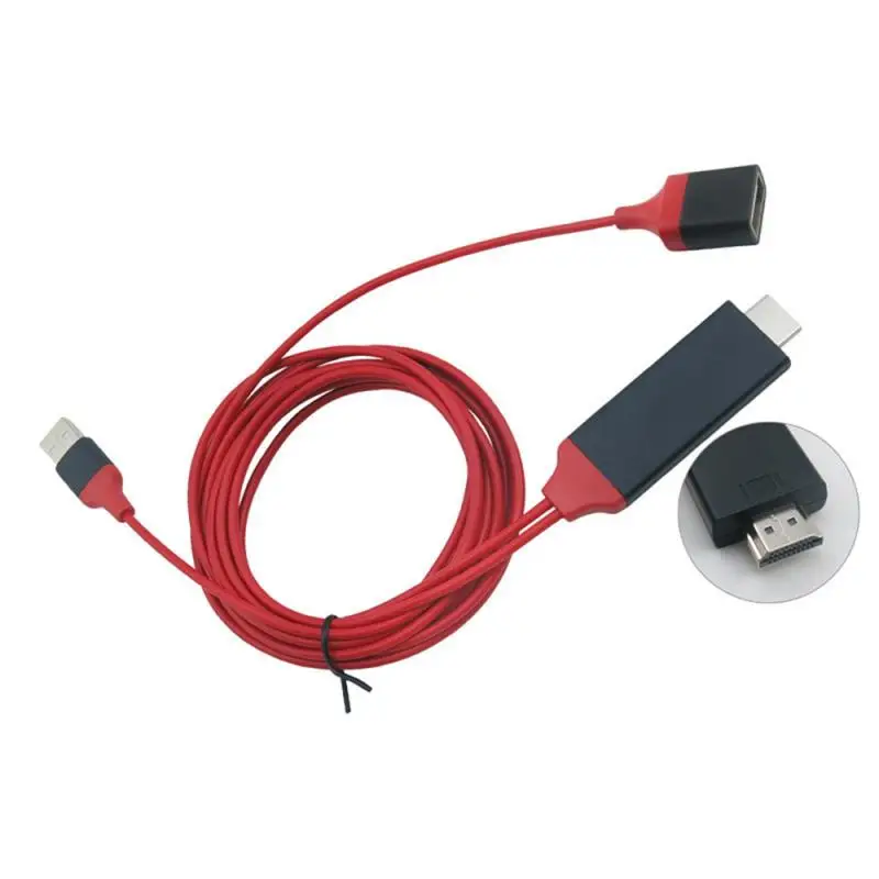Телефон к телевизору HD ТВ зеркальный кабель HDMI AV адаптер для Android IPhone 11 samsung