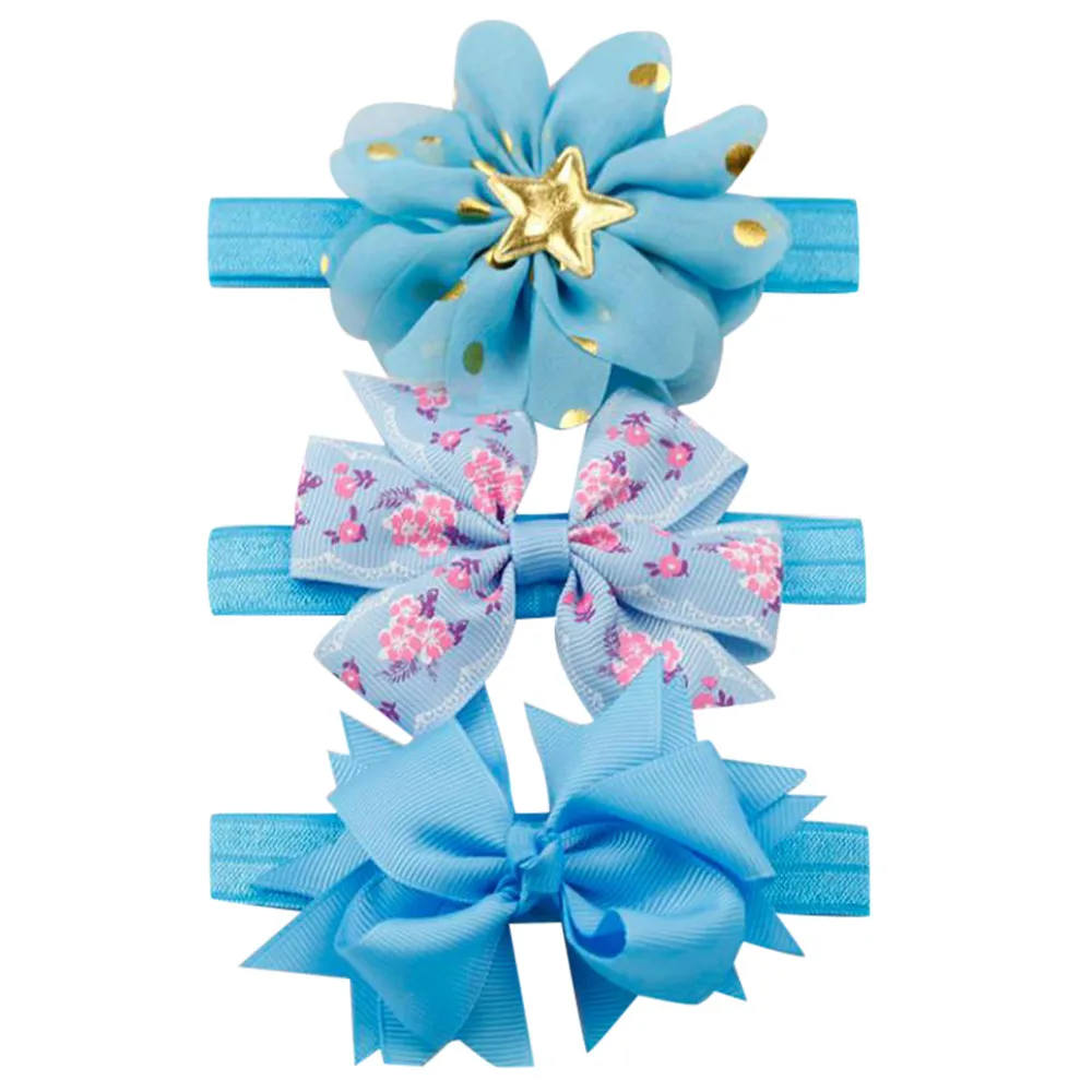 3 шт. эластичные цветочные повязки на голову для девочек|Аксессуары волос| |