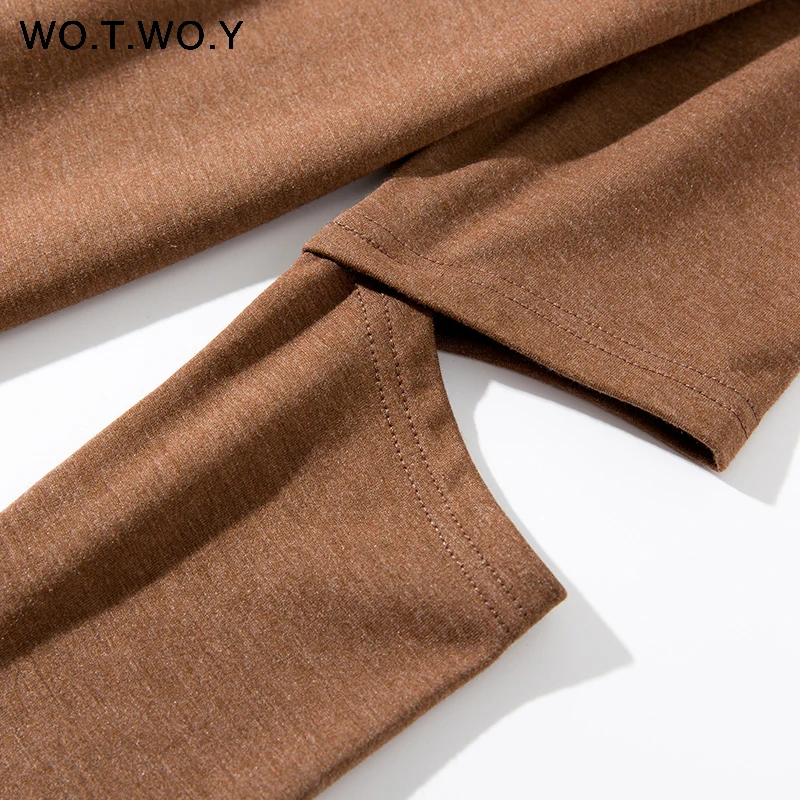 WOTWOY Новое повседневное осеннее платье, женское платье с карманами и прорезями, с рукавом, в полоску, с круглым вырезом, женское вечернее платье, до середины икры, с длинным рукавом, женское платье-рубашка