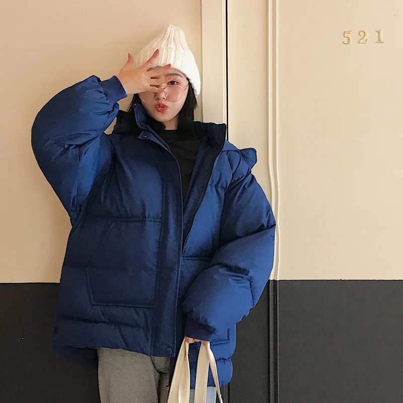 

INS Super Fire down Coat Women's Large Size Loose-Fit Students Korean-style Short Cotton-padded Clothes Men's Couple Clothes dow