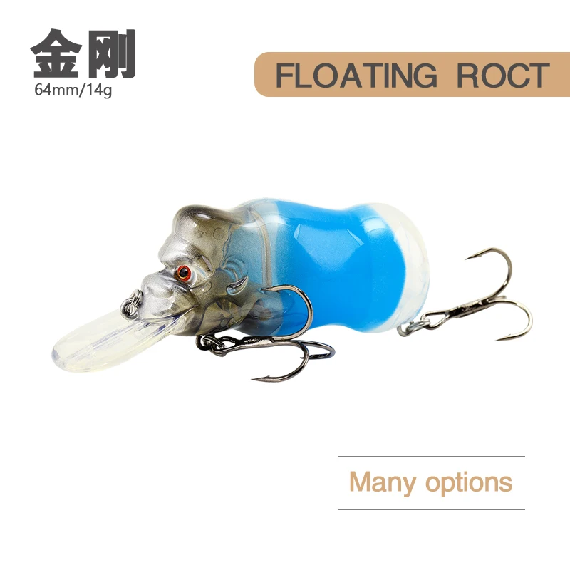 

AI-SHOUYU 1 шт. новая 64 мм 14g рок блесна с приманкой класса Джеркбейт с 2 тройных крючка воблер Плавание жесткая приманка воблер (Wobbler) плавающая приманка