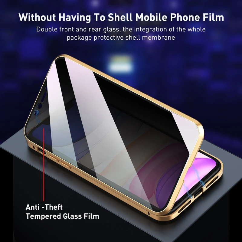 Анти-писк Магнитный чехол для телефона для iPhone 11 11 Pro Max XR XS Max X 7 8 6 6S Plus защита экрана закаленное стекло чехол