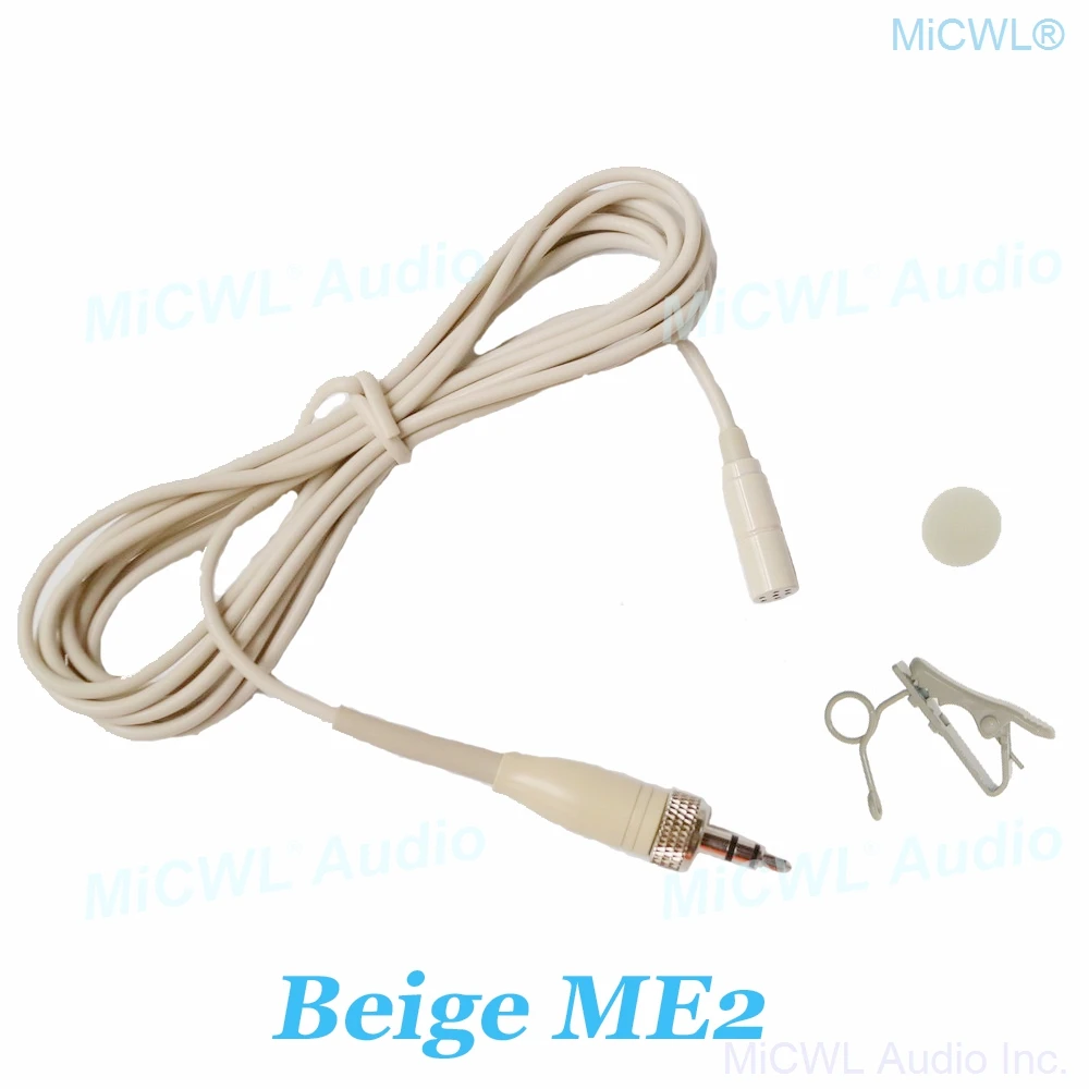 

Beige ME2 Wireless Clip Lavalier Microphone For Sennheiser EW100 SK100 G2 G3 G4 BeltPack Transmitter 3.5mm Stereo Lock Plug