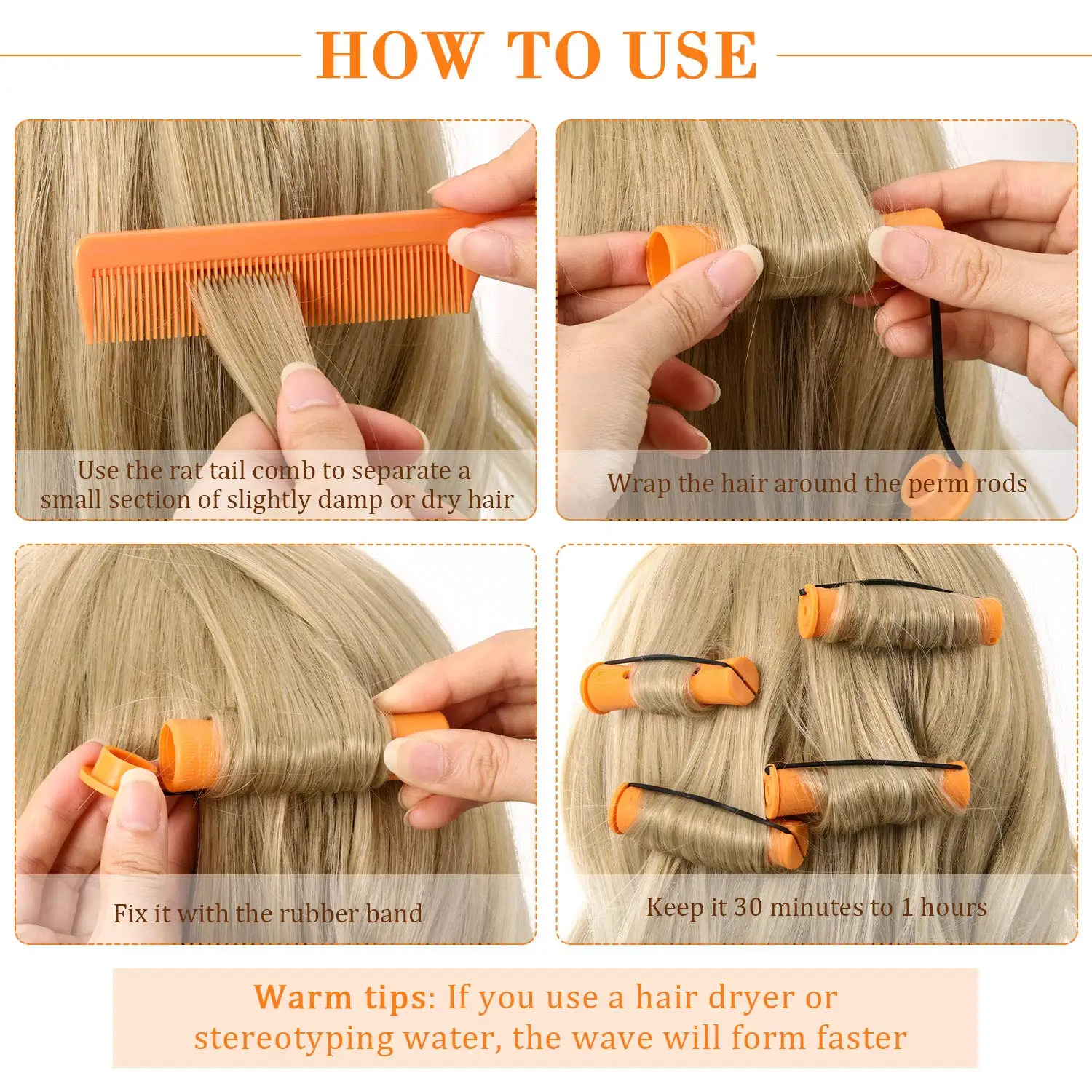 Hair Styling Tool Hair Curling Tools Perm Rods Hair Rollers 60 Pieces For Women Hair