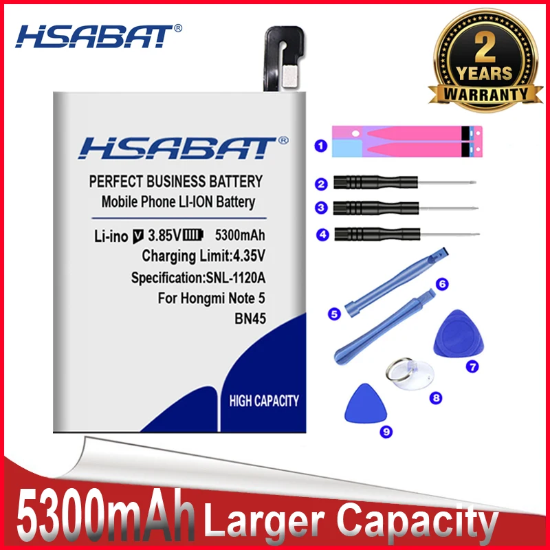 Аккумулятор HSABAT 5300 5500 мАч BM47 BM46 BN31 BN45 для оригинального Xiaomi Redmi 3 3S 3X 4X pro Note 5 5A Pro Mi 5X