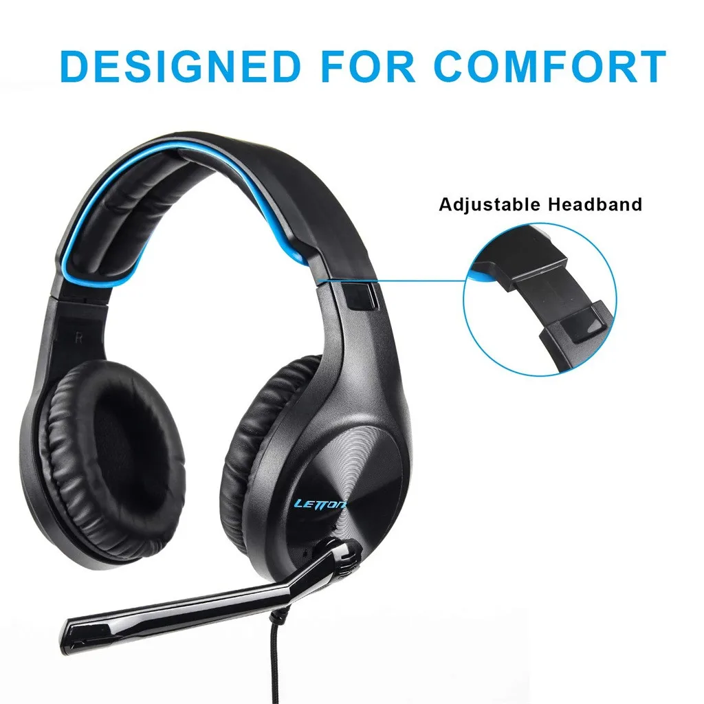 Omnidirectional Microphone Multi-platform compatibility Letton L6 Wired Gaming Headphones Microphone Earphone Headset For PS4