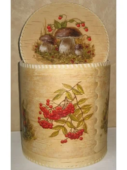 

Box mushrooms circular painting