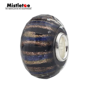 

Mistletoe 925 Sterling Silver Large Hole Murano Glass European Charm Beads Fit European Bracelet Jewelry