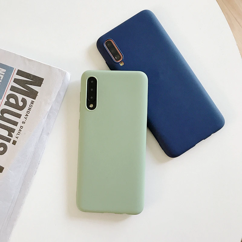 Силиконовый чехол s для samsung Galaxy A30 A40 A50 A10 A20 A70 тапочки однотонного яркого чехол M10 A20 M20 A7 A8 Note 9/Mate 10 S8 S9 S10 плюс