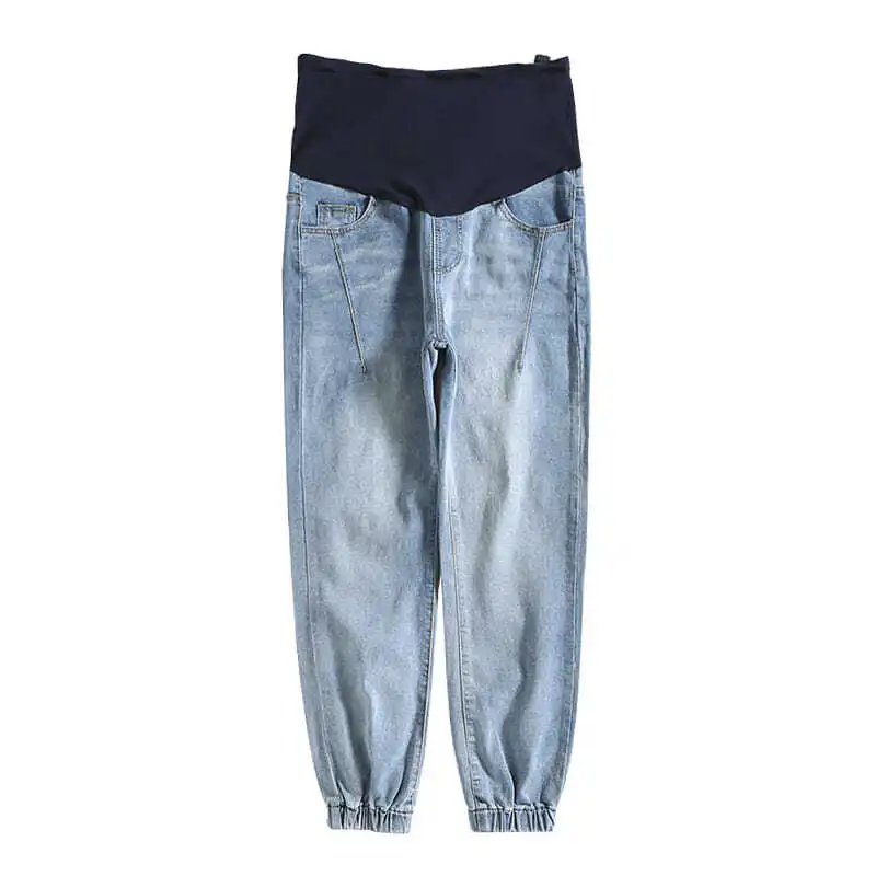 Pantalon de maternité pour femmes enceintes vêtements grossesse Jean pantalon pour grande taille taille réglable Denim ventre Jean pantalon automne ► Photo 3/6