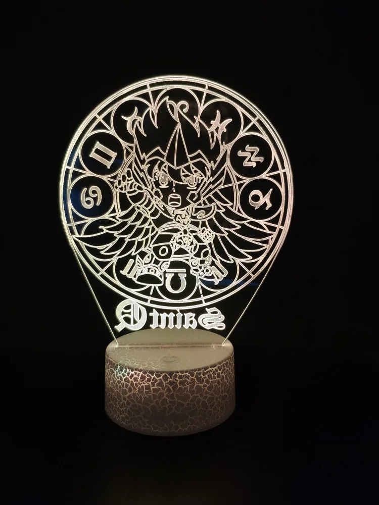 3D лампа святая Сейя мистическая одежда Стрелец милые украшения для комнаты атмосферу яркие базовые многоцветные с пультом дистанционного управления светодиодный Ночной светильник