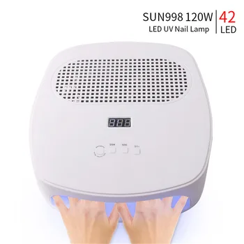 

120W USB Nail Lamp Double fan Infrared intelligent induction Intelligent display time 42 LED/UV Double light source lamp beads