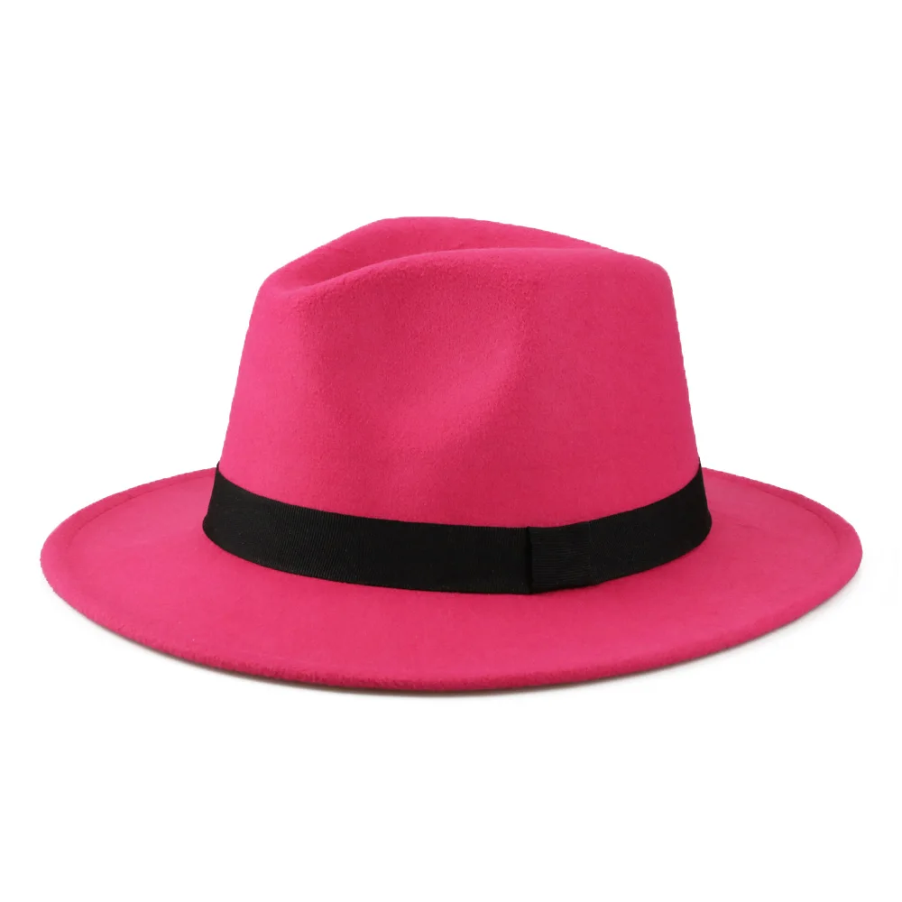 Classic Felt Cap Men Spring Jazz Hats Large Brim Tea Party Fedora Lady