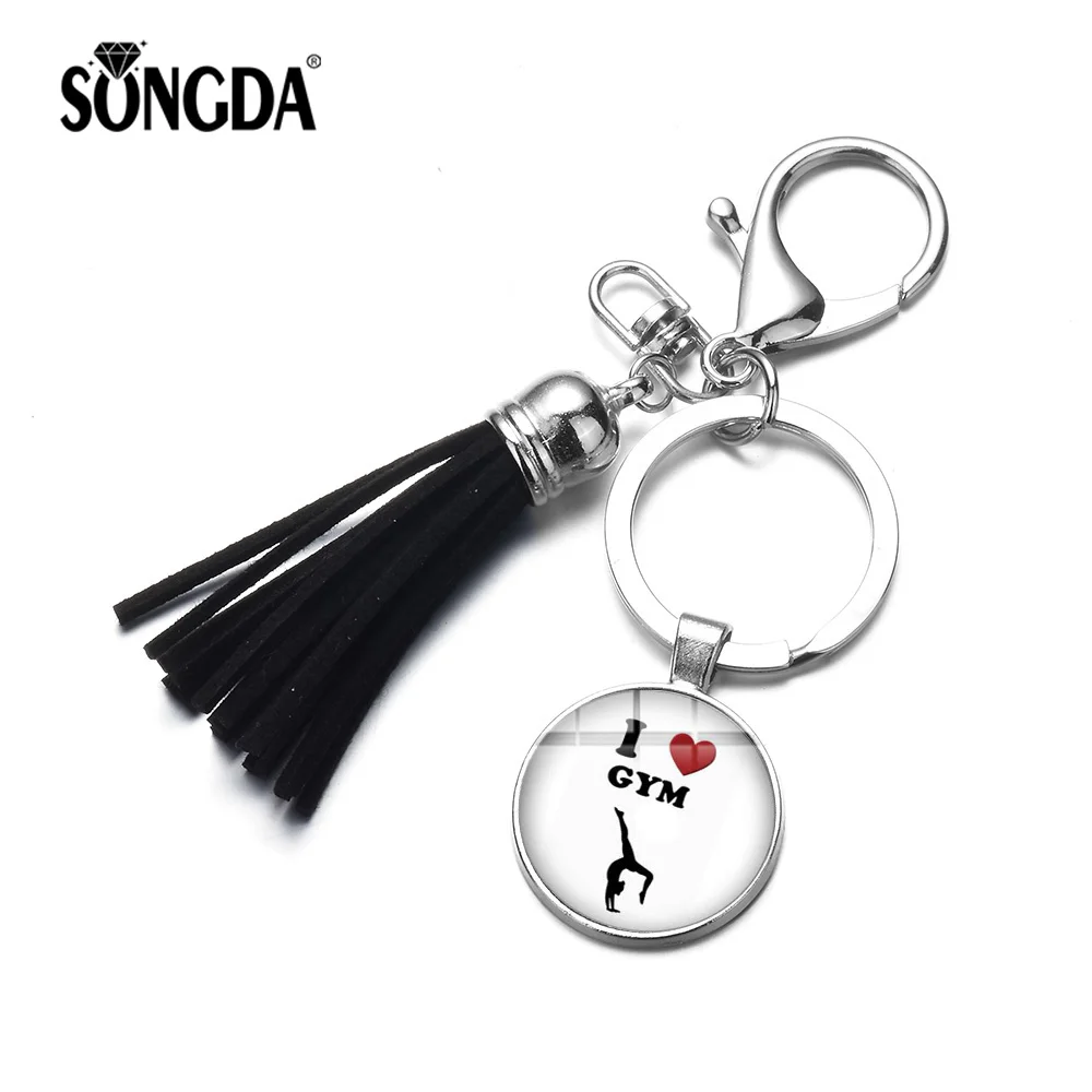 SONGDA Fashion I Love брелок с фигурками гимнастического оборудования Тяжелая атлетика