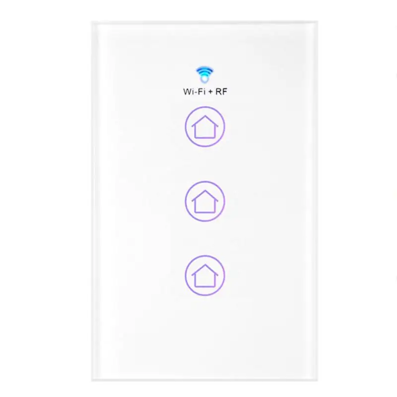 WiFi умный настенный сенсорный выключатель света интеллектуальная Автоматизация дома 120 тип дистанционное управление приложения для Amazon Alexa Google Home - Комплект: 3 switches