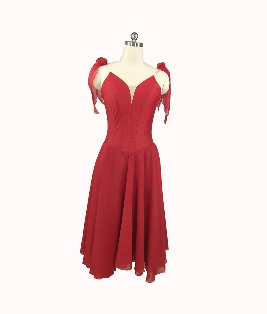 Red Modern Dance Ballet Professional Tutu Costume Peach Cream Cupid Variation Ballet Skirt Dream Scene Peach Pink Ballet Costume